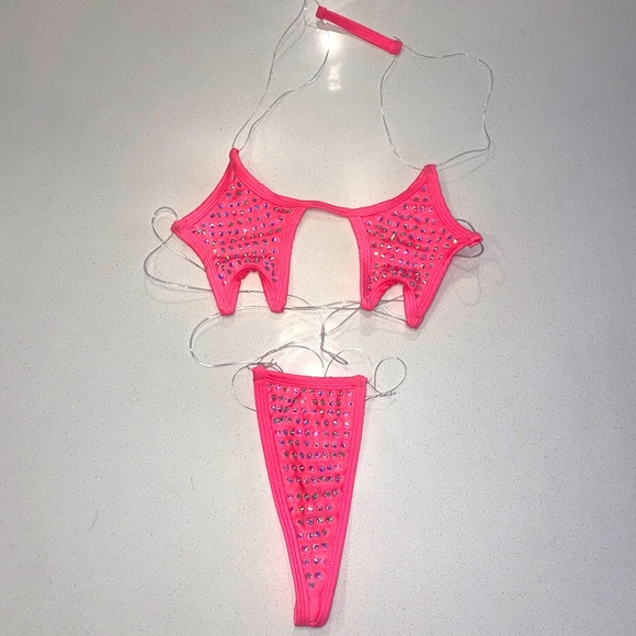 Red Shoes Las Vegas Swim Brand New Exotic Dancewear Microkini
